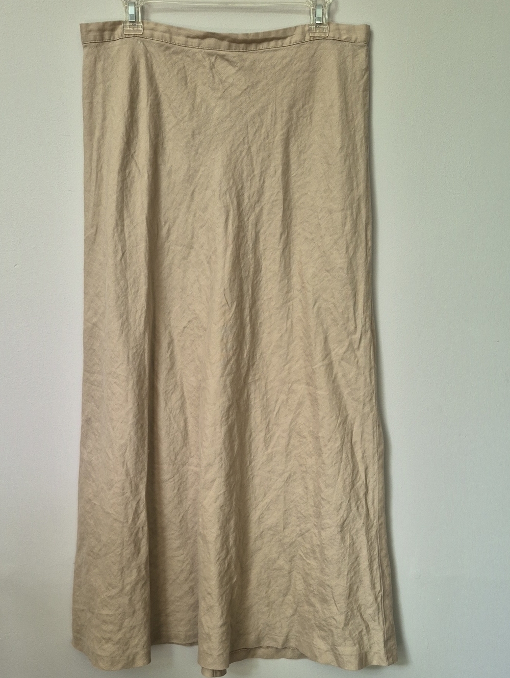 Vintage Spiegel Natural Linen Maxi Skirt Womens 14 Breezy Beach Neutral Minimal